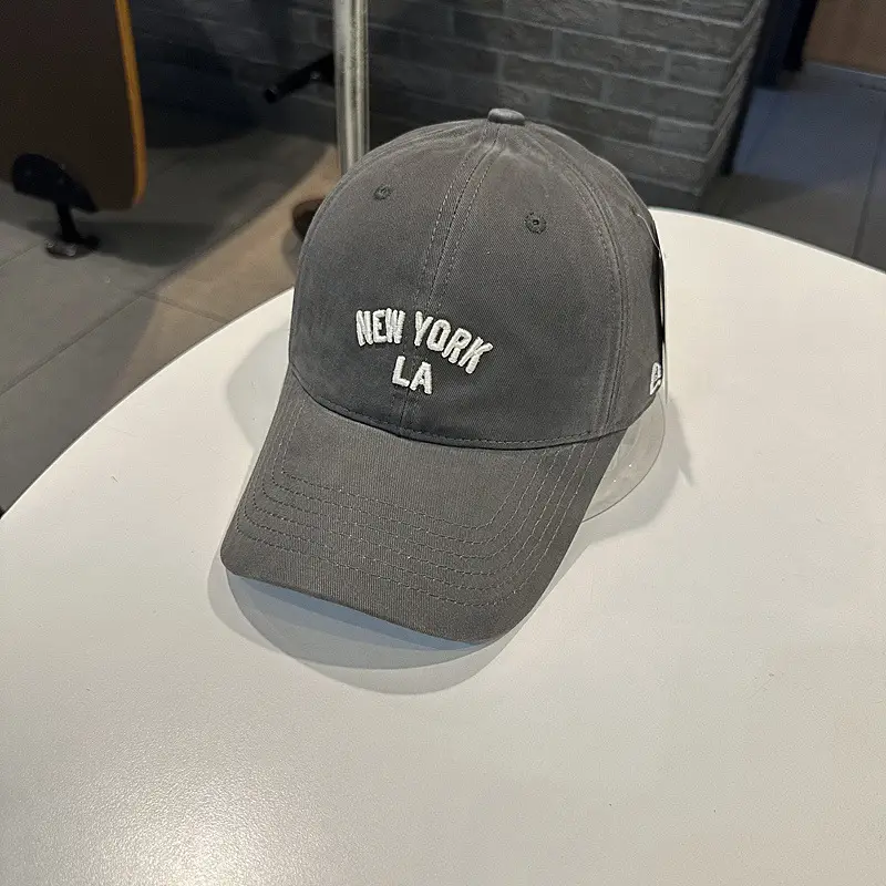 Women White NY LA Baseball Cap Wide Brim - Image 6