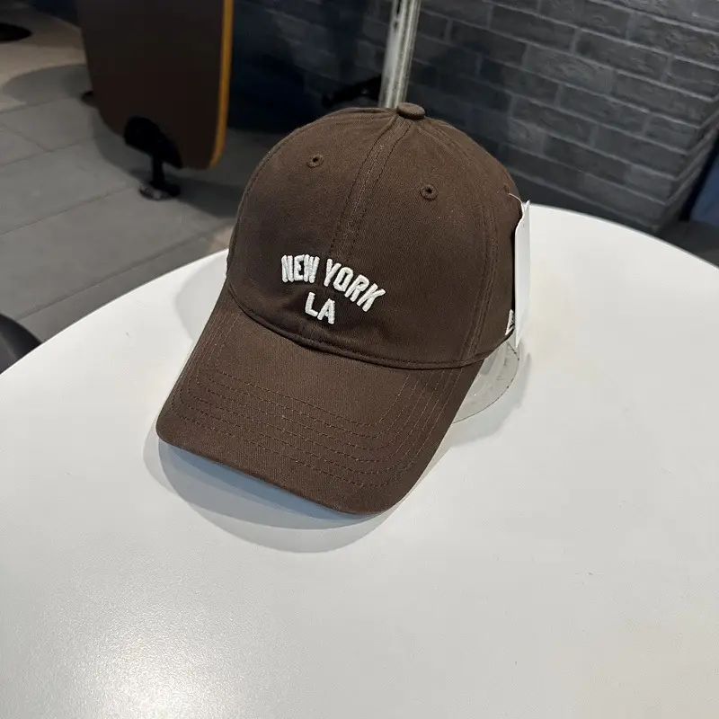 Women White NY LA Baseball Cap Wide Brim - Image 7