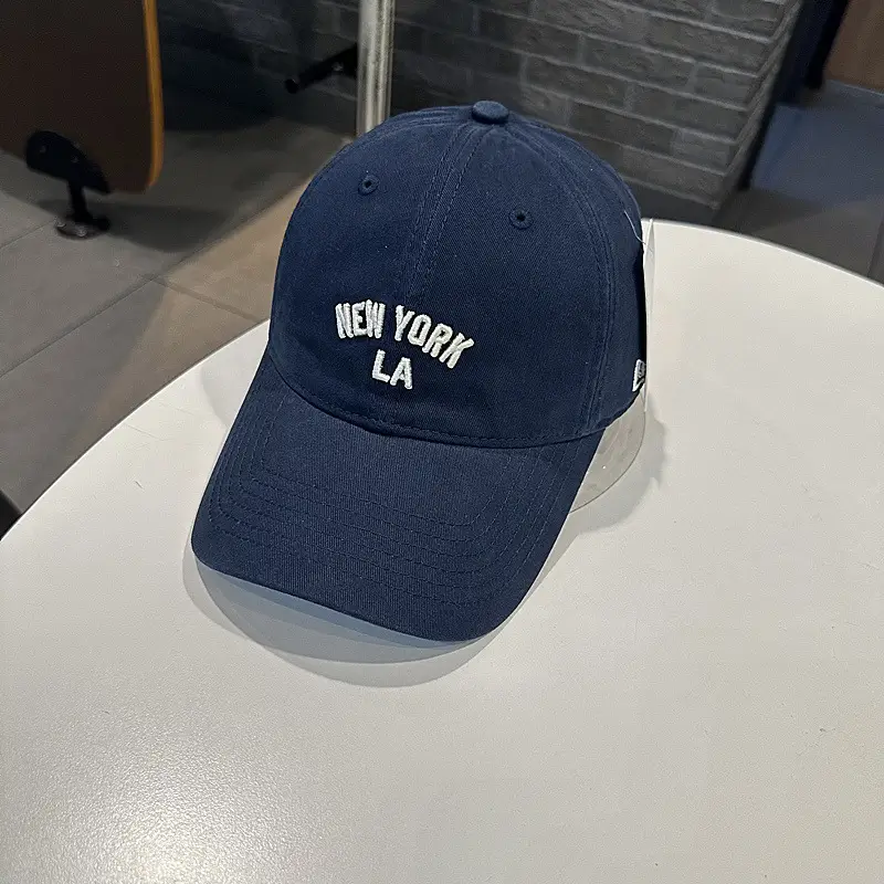 Women White NY LA Baseball Cap Wide Brim - Image 8