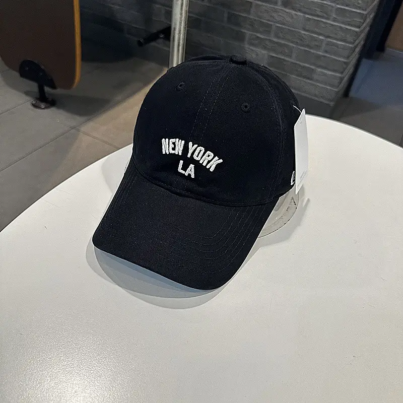 Women White NY LA Baseball Cap Wide Brim - Image 9