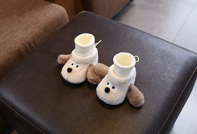 Baby Winter Velvet Sneakers White Black 0-12M — feature 16