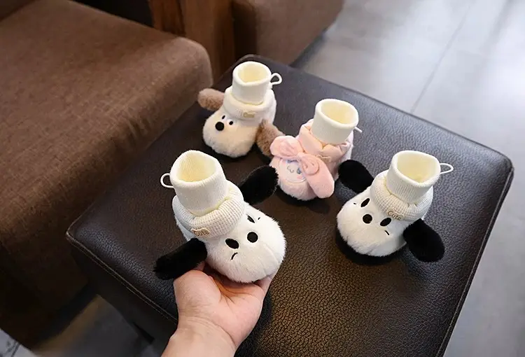 Baby Winter Velvet Sneakers White Black 0-12M — feature 2
