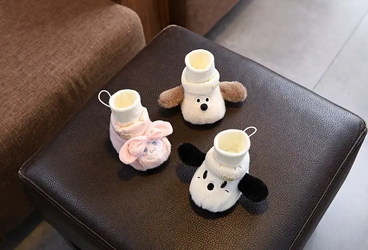 Baby Winter Velvet Sneakers White Black 0-12M — feature 5