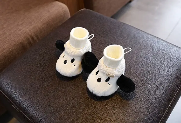 Baby Winter Velvet Sneakers White Black 0-12M — feature 6