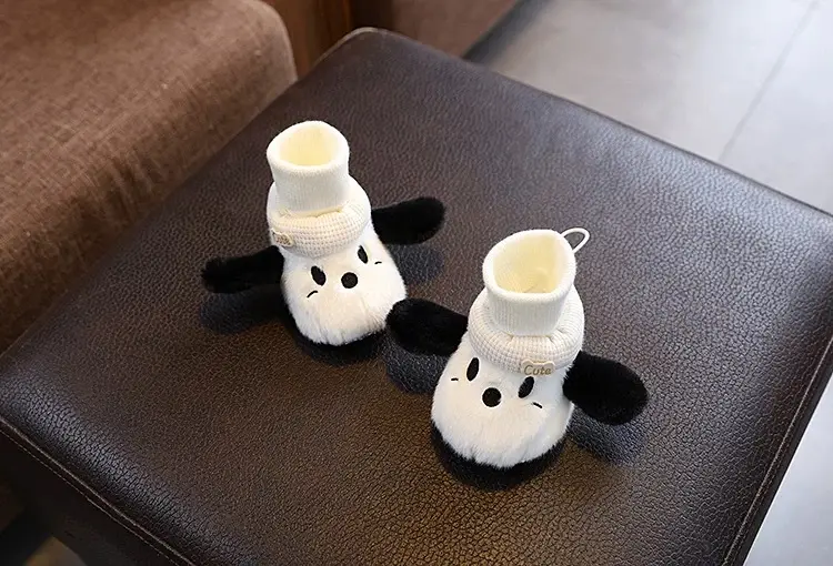Baby Winter Velvet Sneakers White Black 0-12M — feature 7