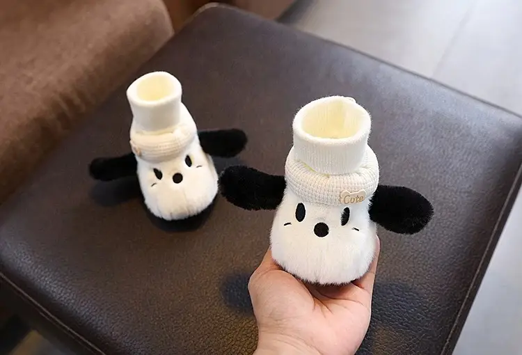 Baby Winter Velvet Sneakers White Black 0-12M — feature 8