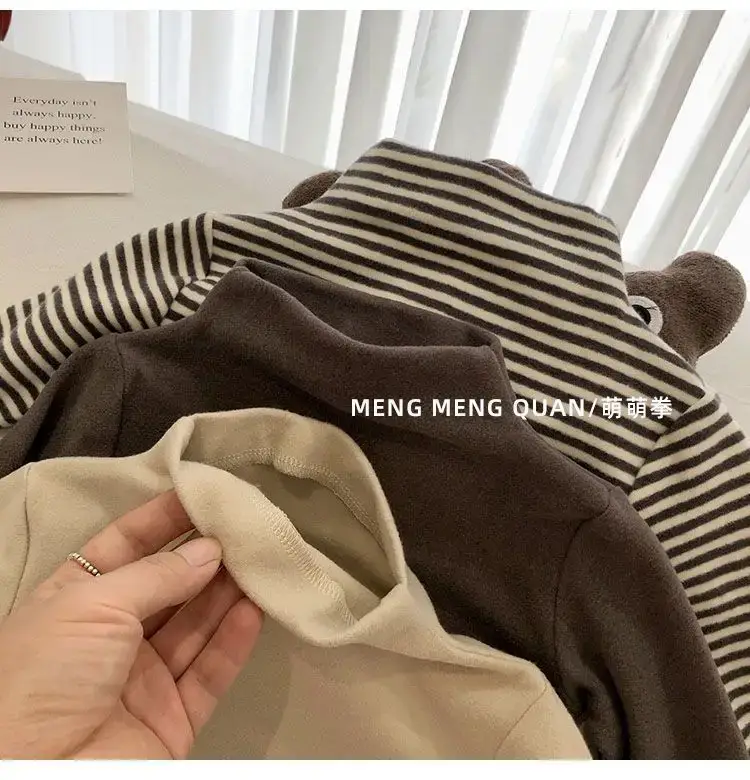 Brown Long Sleeve T-Shirt for Girls Autumn Winter — feature 2