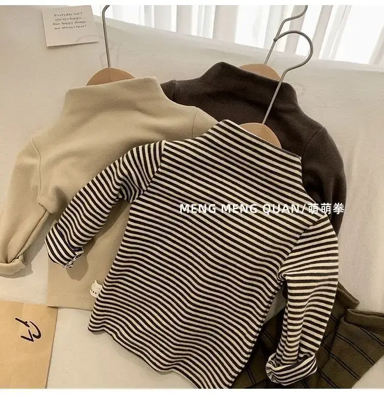 Brown Long Sleeve T-Shirt for Girls Autumn Winter — feature 3
