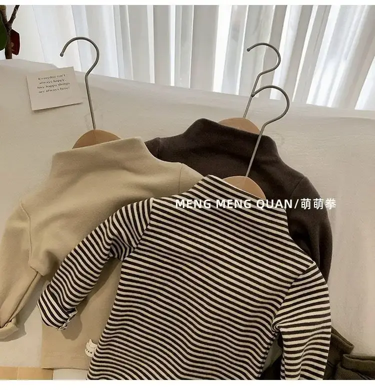 Brown Long Sleeve T-Shirt for Girls Autumn Winter — feature 5