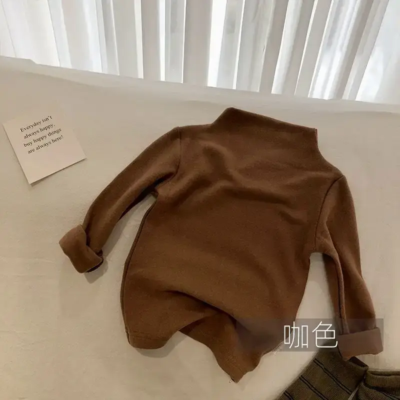 Brown Long Sleeve T-Shirt for Girls Autumn Winter - Image 2