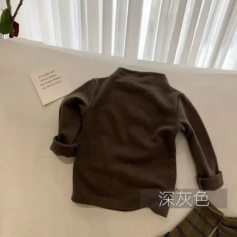 Brown Long Sleeve T-Shirt for Girls Autumn Winter - Image 3