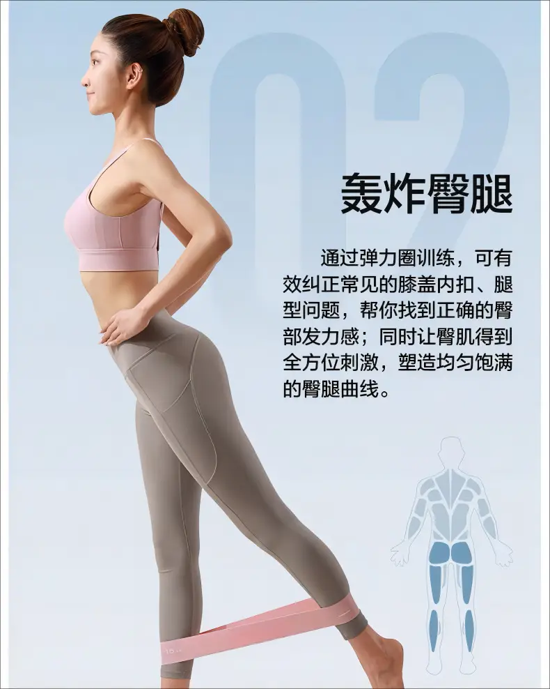 Silicone Elastic Hip Training Resistance Band Yoga Elastic Circle Buttocks Strength Training Artifact Fitness Leg Training Resistance Band — feature 15