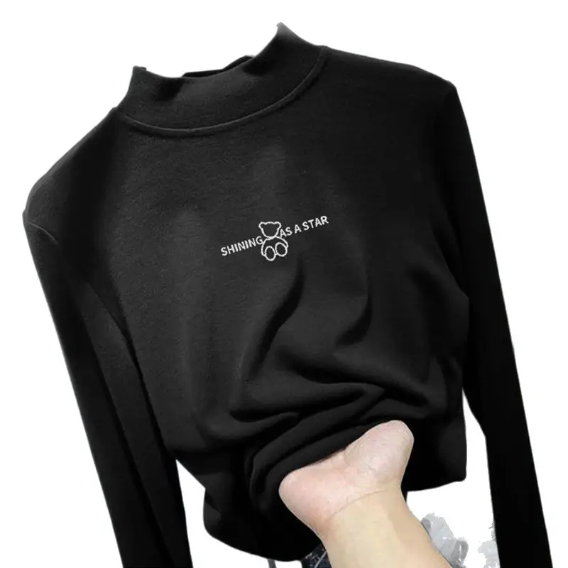 Girls German Velvet T-Shirt Black Long Sleeve - Image 31