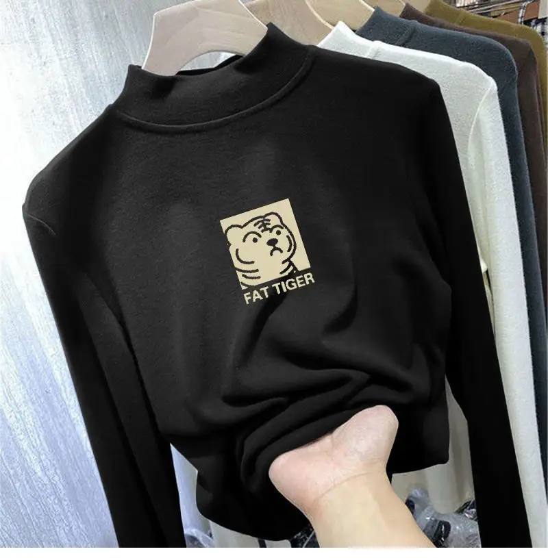 Girls German Velvet T-Shirt Black Long Sleeve — feature 12
