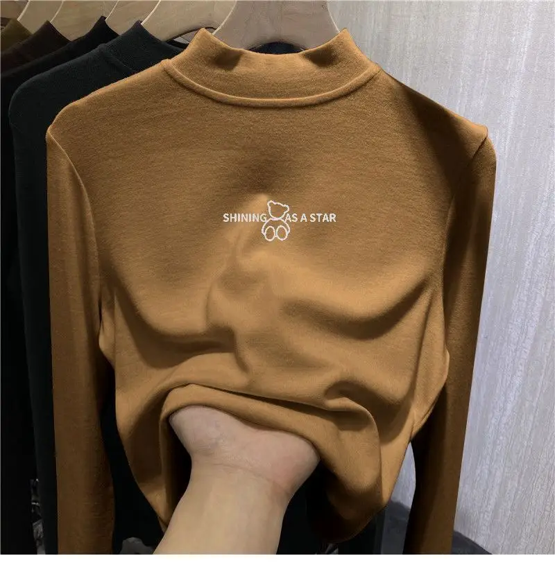 Girls German Velvet T-Shirt Black Long Sleeve — feature 3