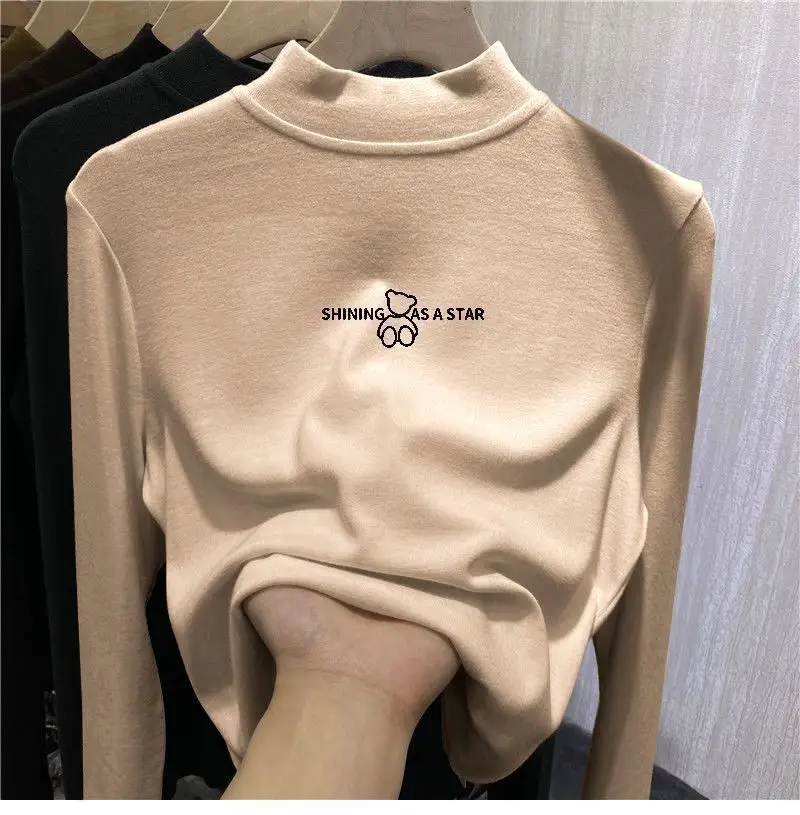 Girls German Velvet T-Shirt Black Long Sleeve — feature 4