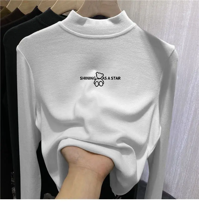 Girls German Velvet T-Shirt Black Long Sleeve — feature 5