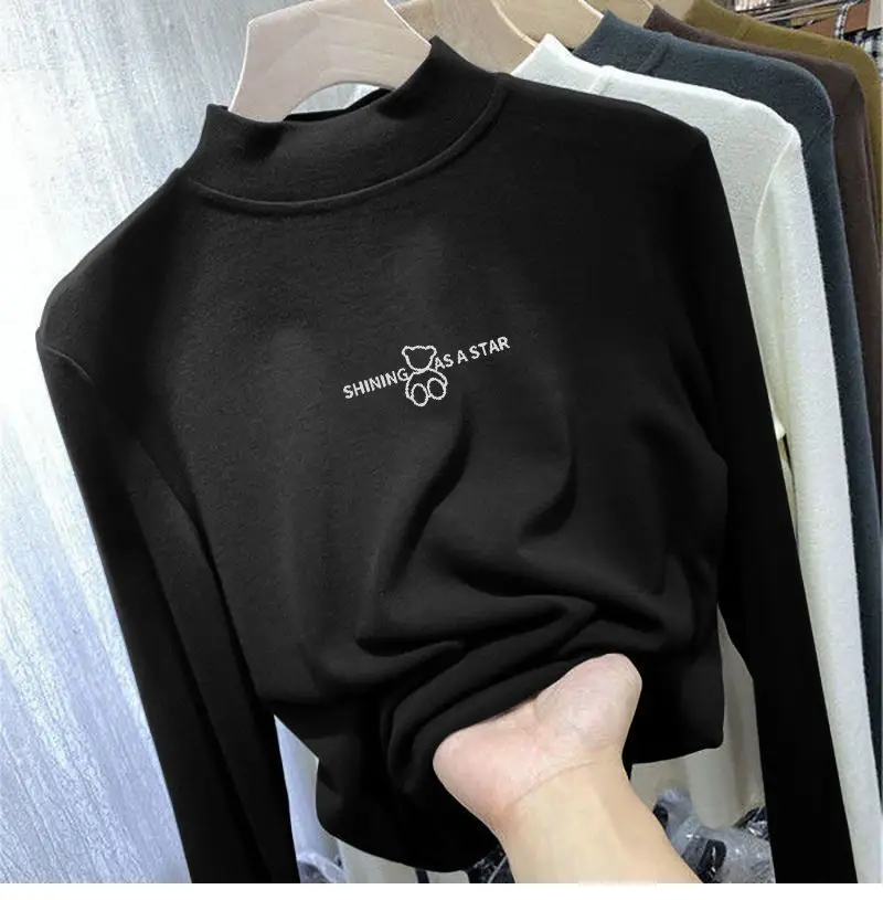 Girls German Velvet T-Shirt Black Long Sleeve — feature 6