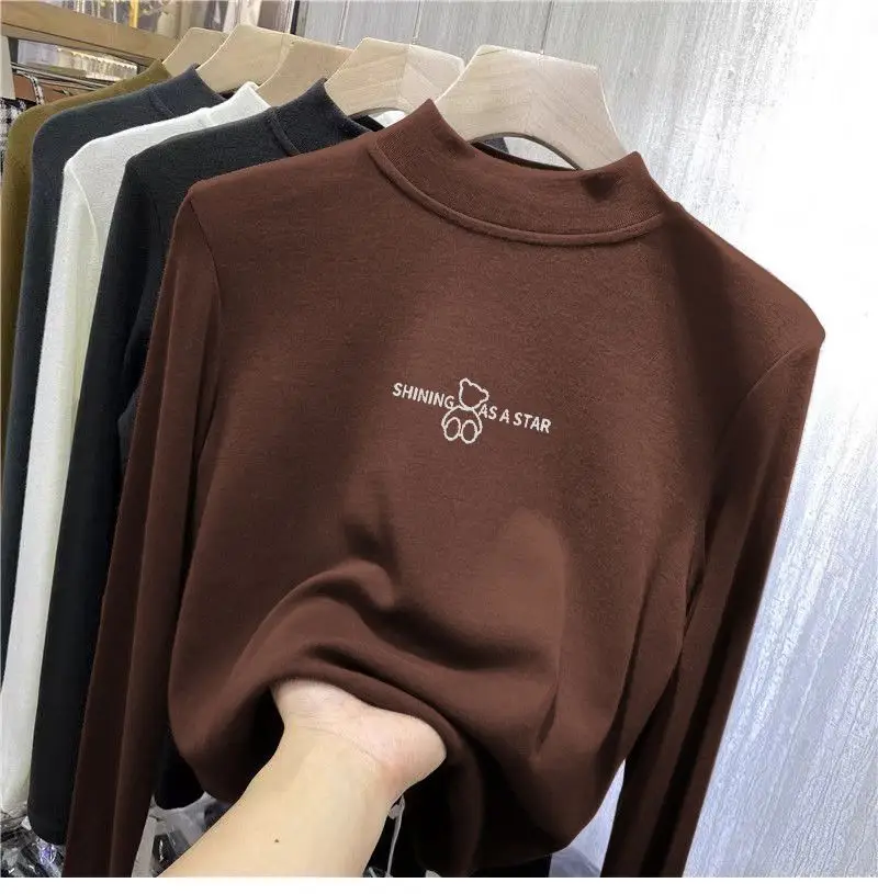 Girls German Velvet T-Shirt Black Long Sleeve — feature 7