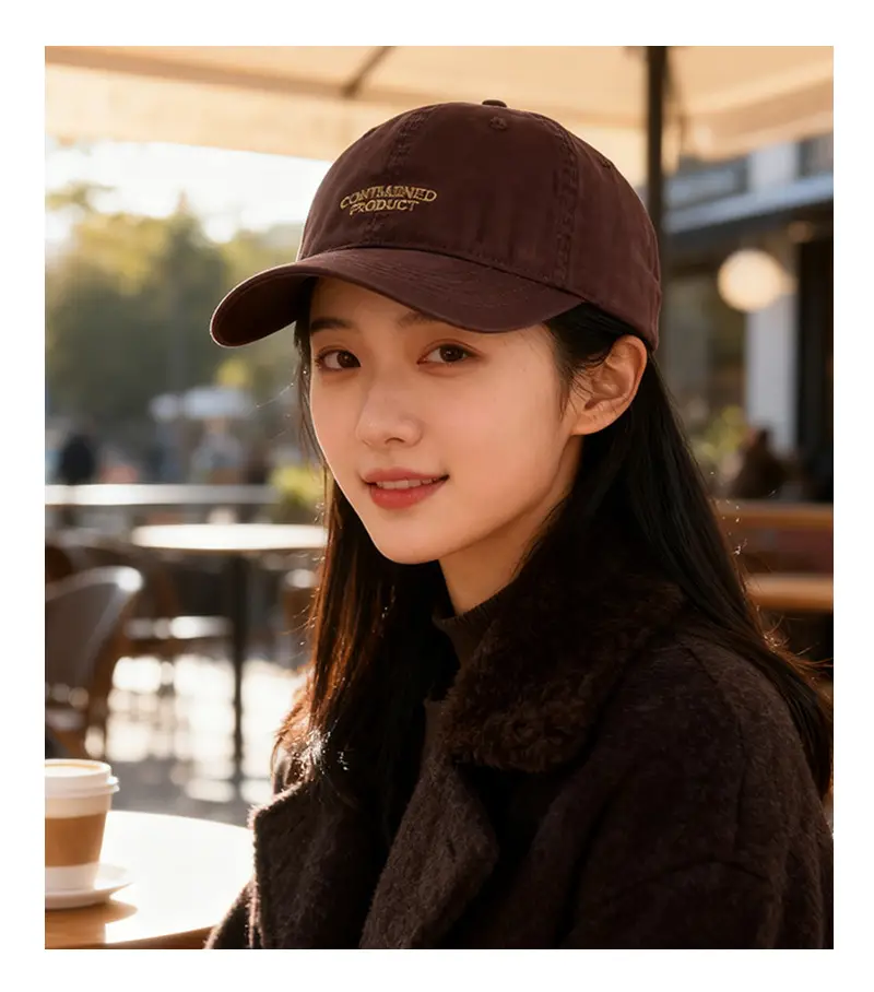 Korean Letter Embroidered Baseball Cap for Women — feature 1