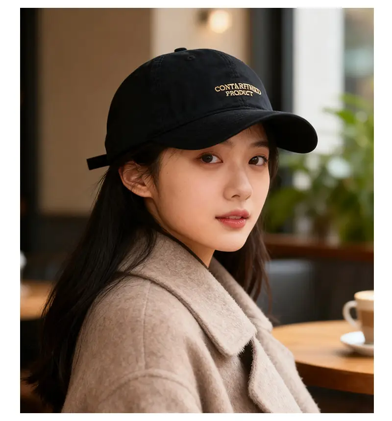 Korean Letter Embroidered Baseball Cap for Women — feature 14