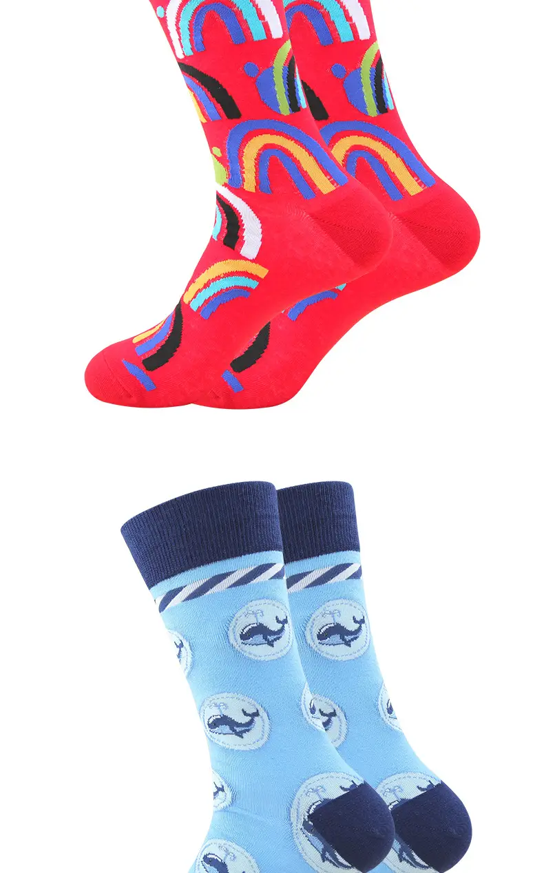 In-Stock Autumn New Men's Mid-Calf Socks Santa Claus Reindeer Cartoon Anime Cotton Socks — feature 6