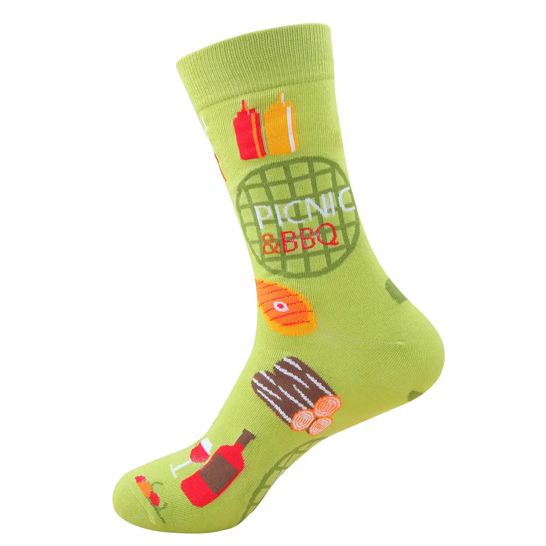 In-Stock Autumn New Men's Mid-Calf Socks Santa Claus Reindeer Cartoon Anime Cotton Socks