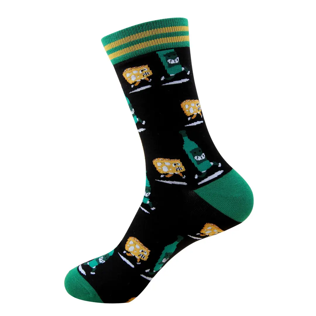 In-Stock Autumn New Men's Mid-Calf Socks Santa Claus Reindeer Cartoon Anime Cotton Socks