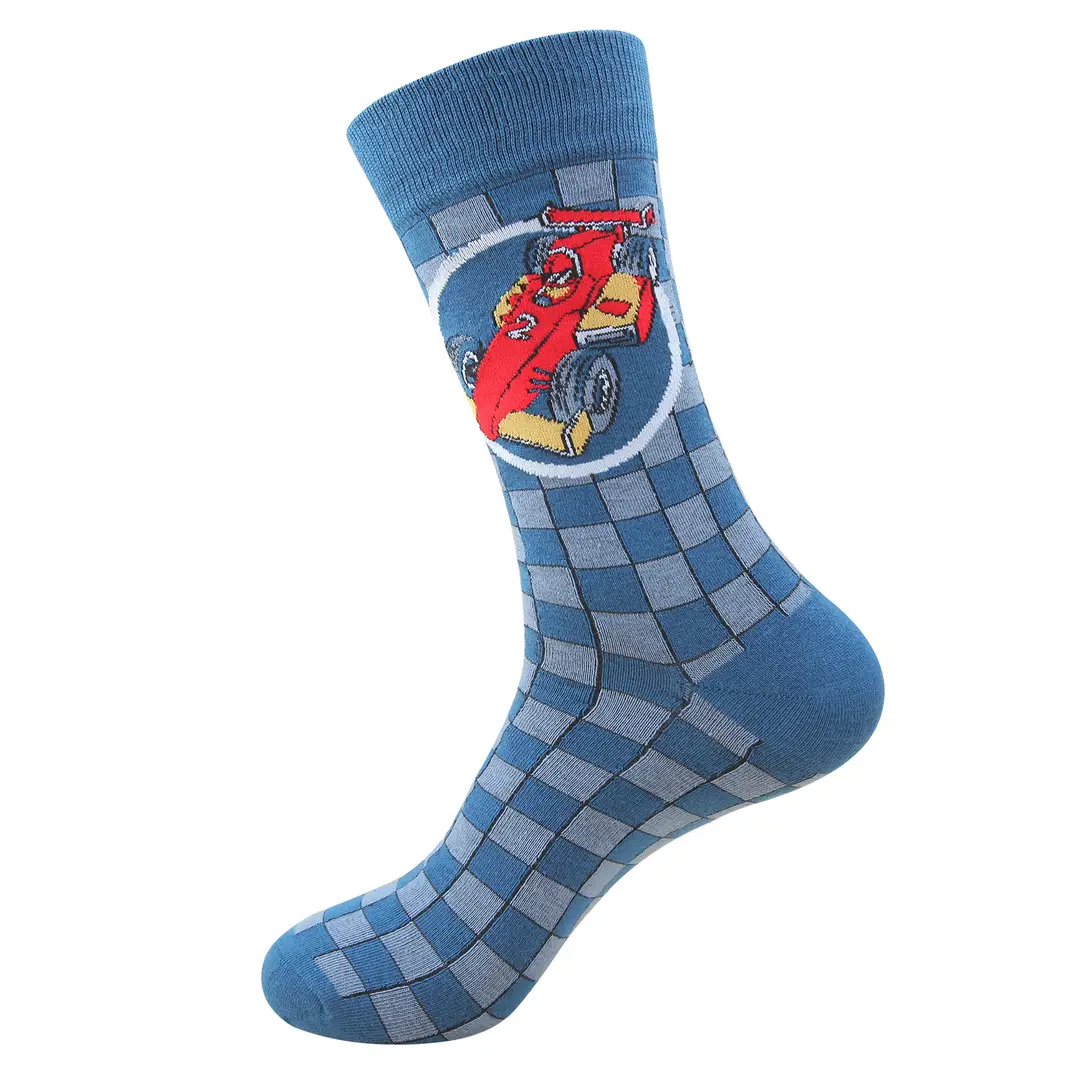 In-Stock Autumn New Men's Mid-Calf Socks Santa Claus Reindeer Cartoon Anime Cotton Socks