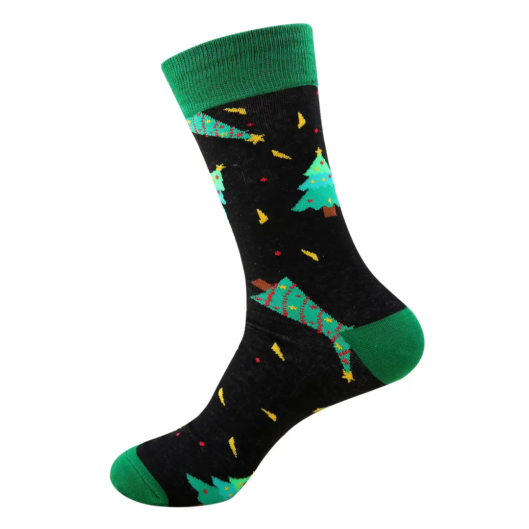 In-Stock Autumn New Men's Mid-Calf Socks Santa Claus Reindeer Cartoon Anime Cotton Socks