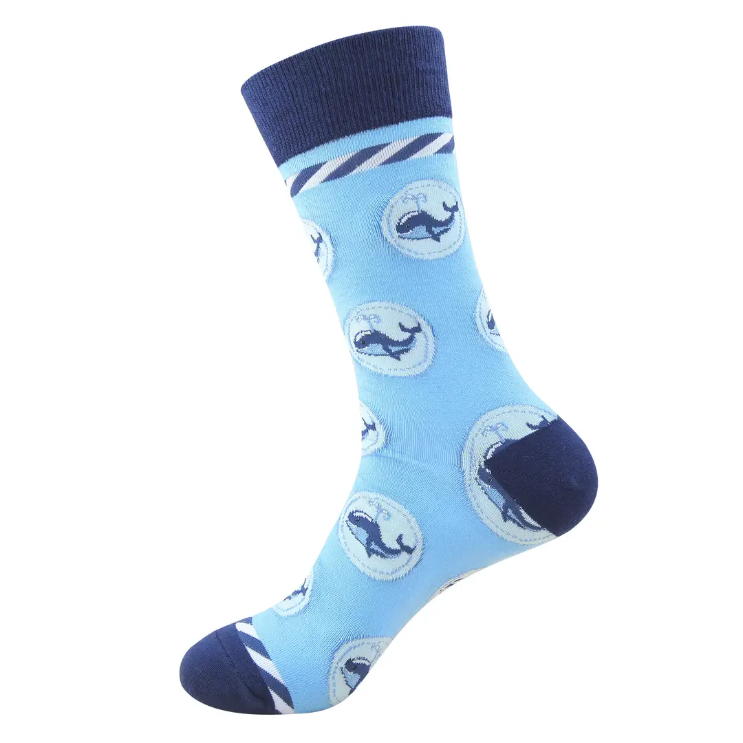 In-Stock Autumn New Men's Mid-Calf Socks Santa Claus Reindeer Cartoon Anime Cotton Socks