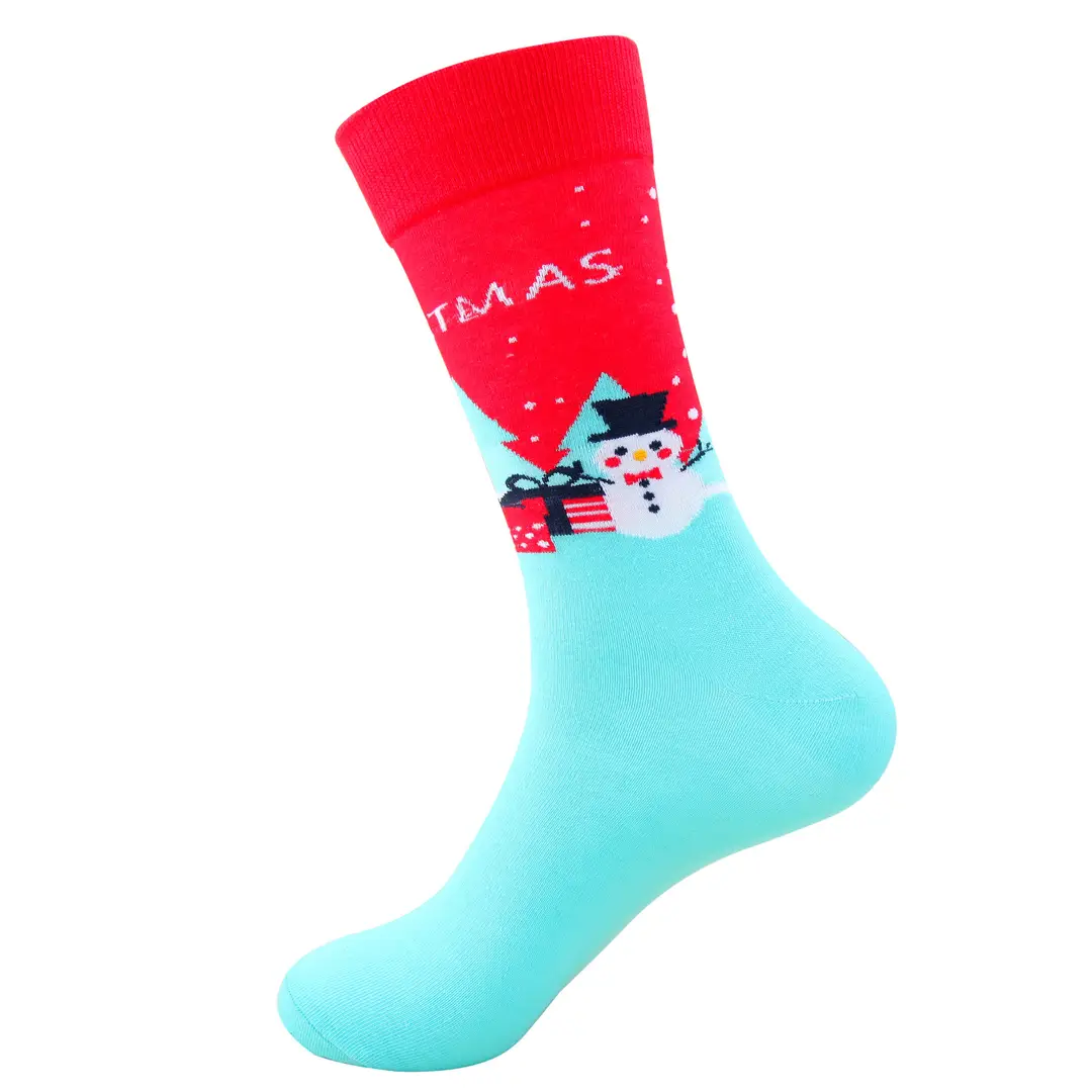 In-Stock Autumn New Men's Mid-Calf Socks Santa Claus Reindeer Cartoon Anime Cotton Socks