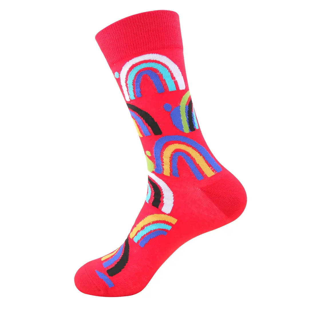 In-Stock Autumn New Men's Mid-Calf Socks Santa Claus Reindeer Cartoon Anime Cotton Socks