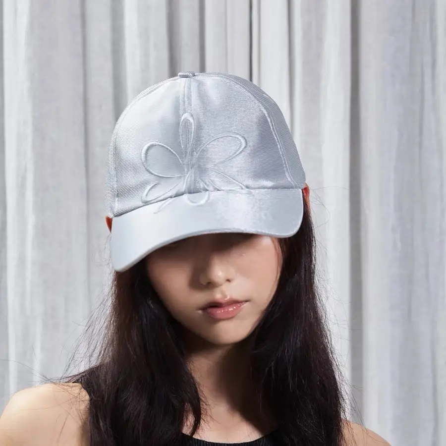 Silver Embroidered Duckbill Cap Sun Protection Korean Style - Image 3
