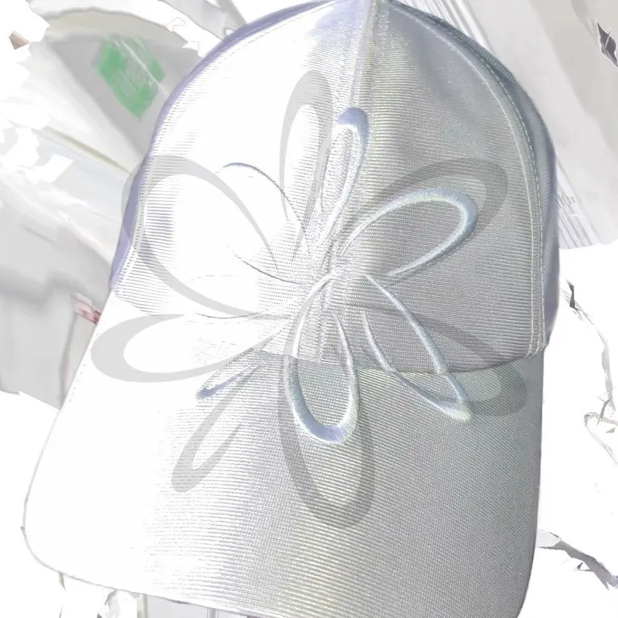 Silver Embroidered Duckbill Cap Sun Protection Korean Style - Image 6