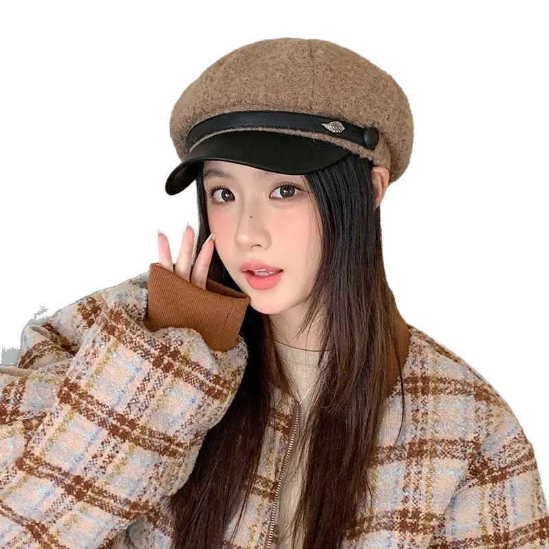 Women Plush Duck Tongue Beret Hat Winter Warm - Image 10