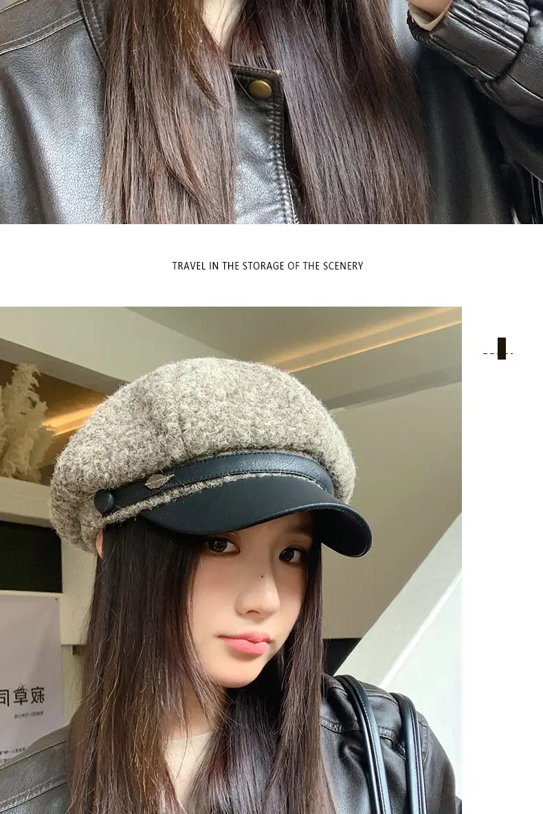 Women Plush Duck Tongue Beret Hat Winter Warm — feature 10