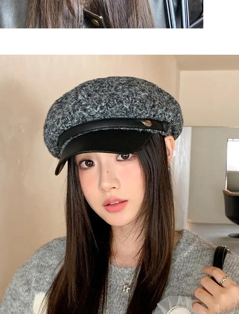 Women Plush Duck Tongue Beret Hat Winter Warm — feature 11