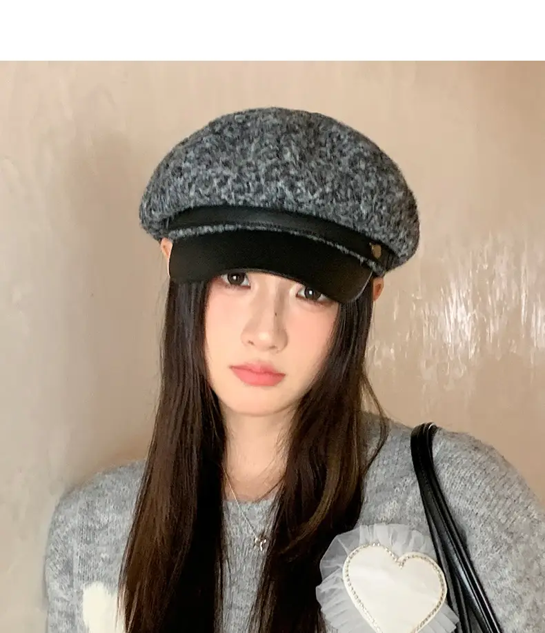 Women Plush Duck Tongue Beret Hat Winter Warm — feature 13