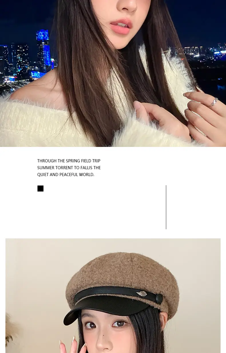 Women Plush Duck Tongue Beret Hat Winter Warm — feature 6