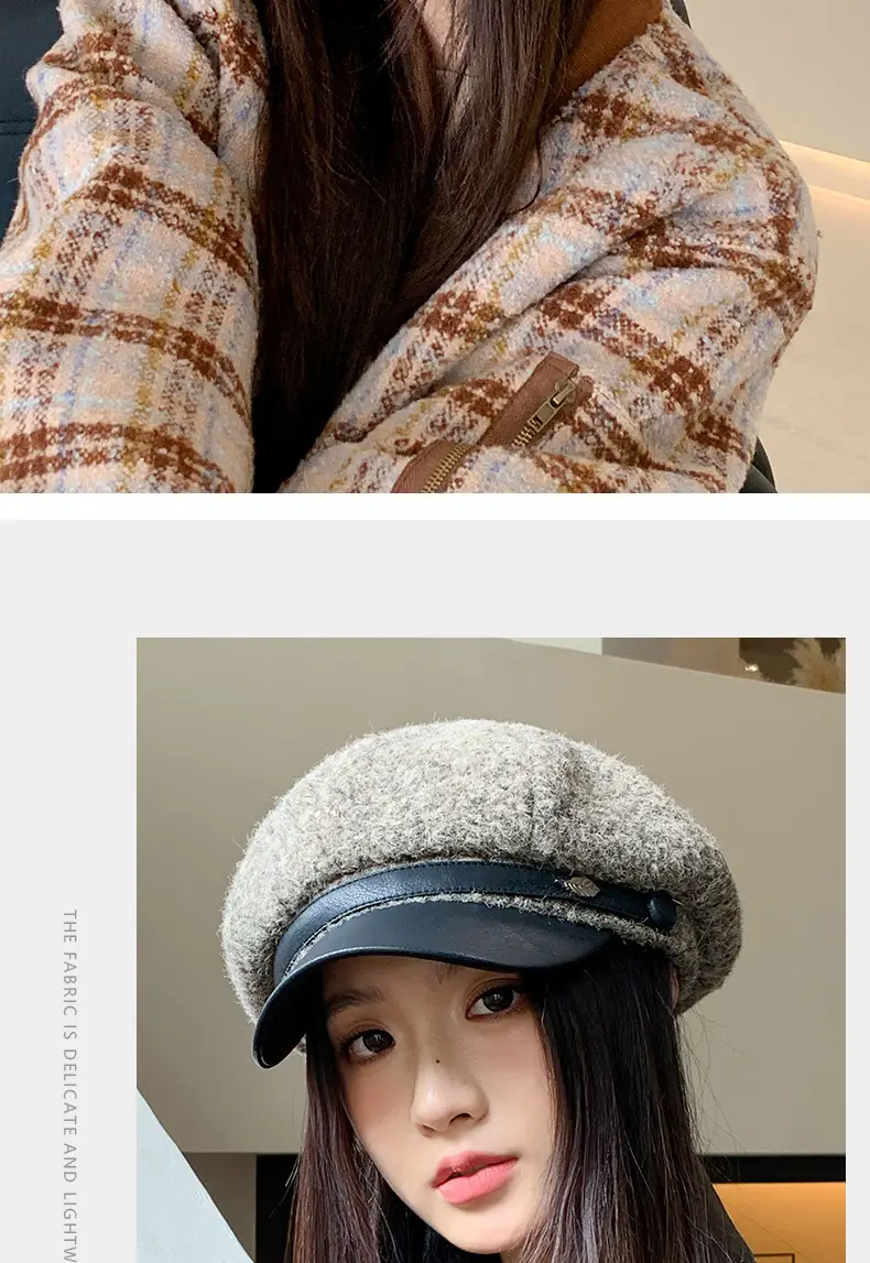Women Plush Duck Tongue Beret Hat Winter Warm — feature 8