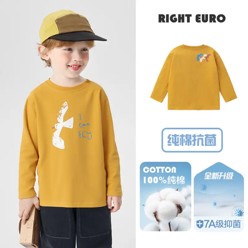 Right European Boys Cartoon Long Sleeve T-Shirt White - Image 2