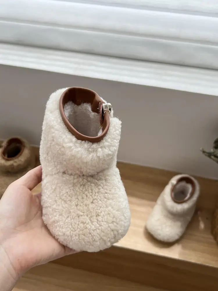 New Baby Girl Snow Boots Soft Sole Thickened Toddler Shoes Winter Boys Plus Plush Fur Shoes — feature 6