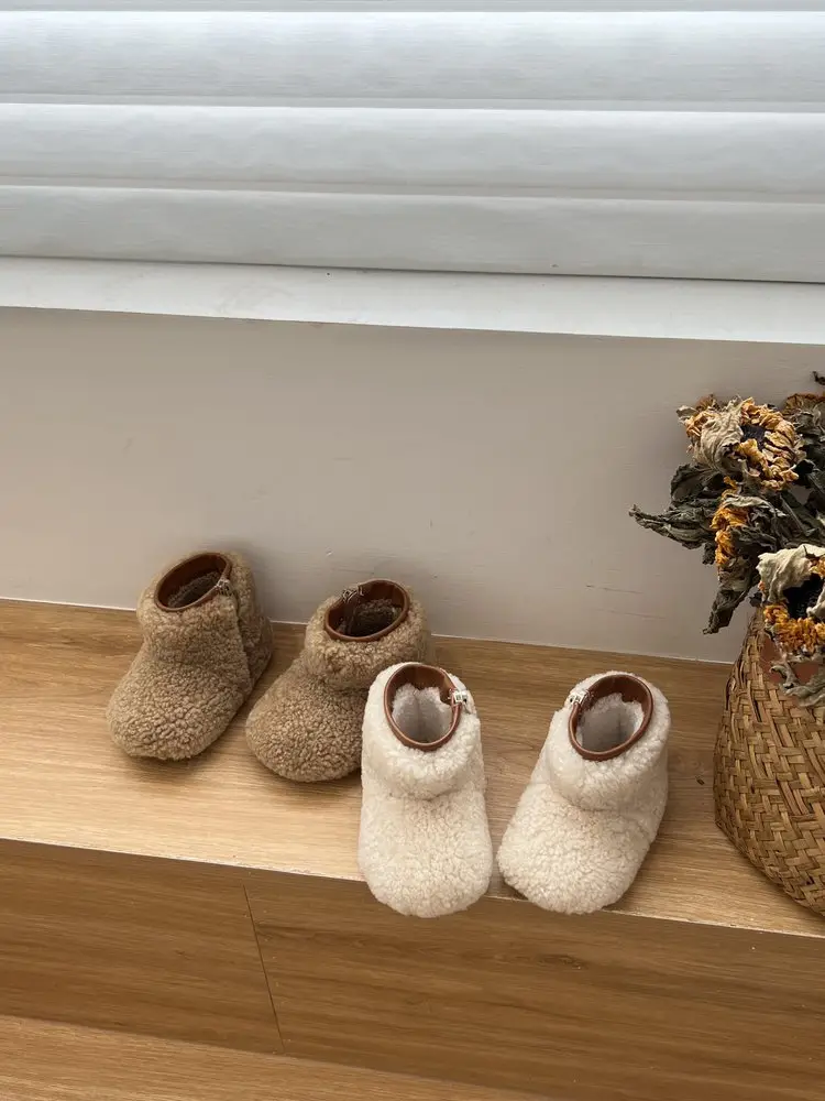 New Baby Girl Snow Boots Soft Sole Thickened Toddler Shoes Winter Boys Plus Plush Fur Shoes — feature 7