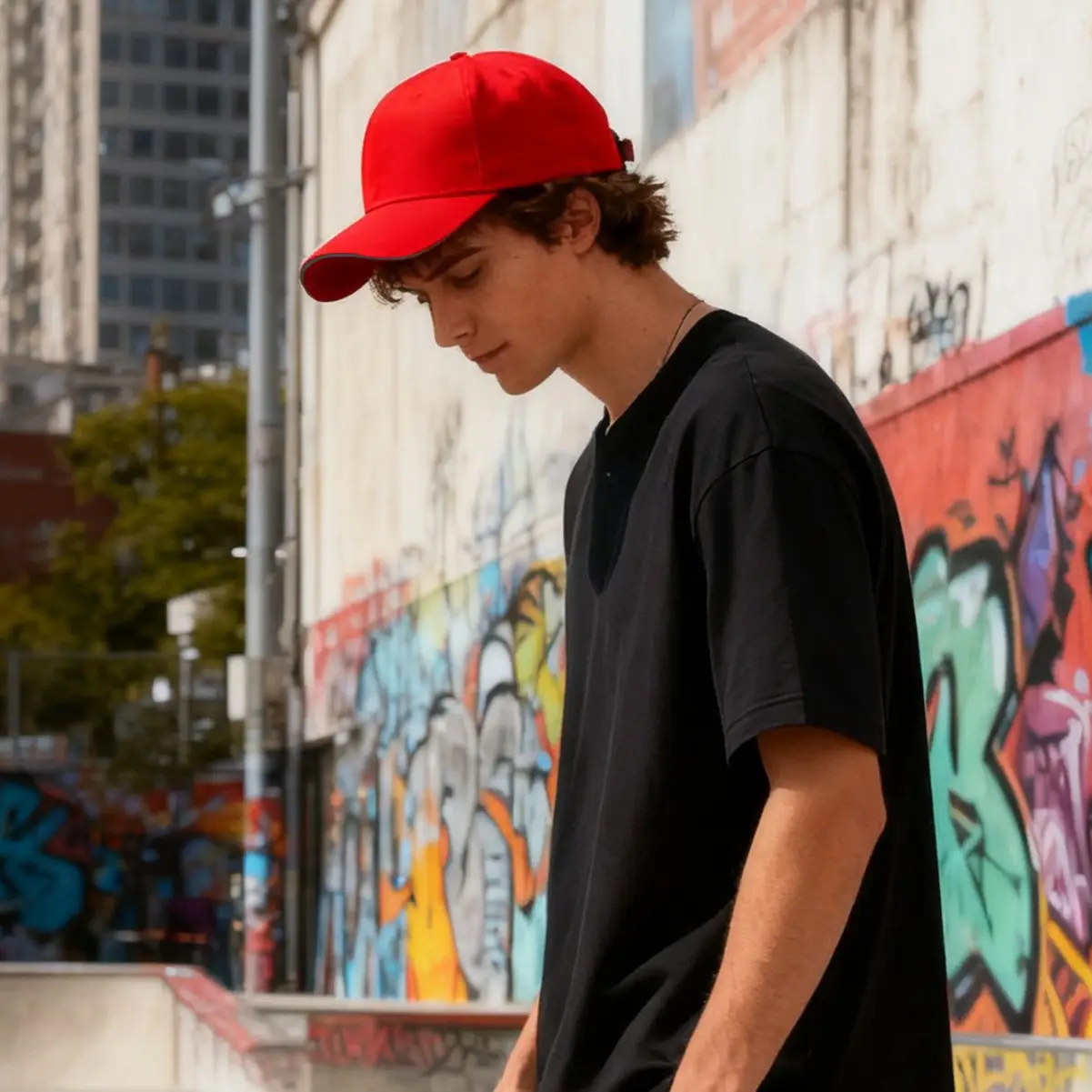 Blue Wide Brim Baseball Cap for Women