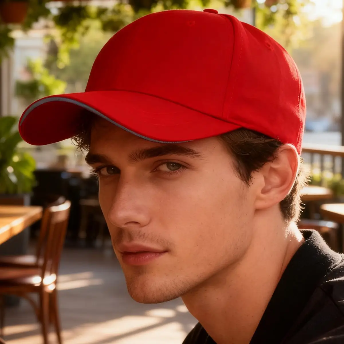 Blue Wide Brim Baseball Cap for Women