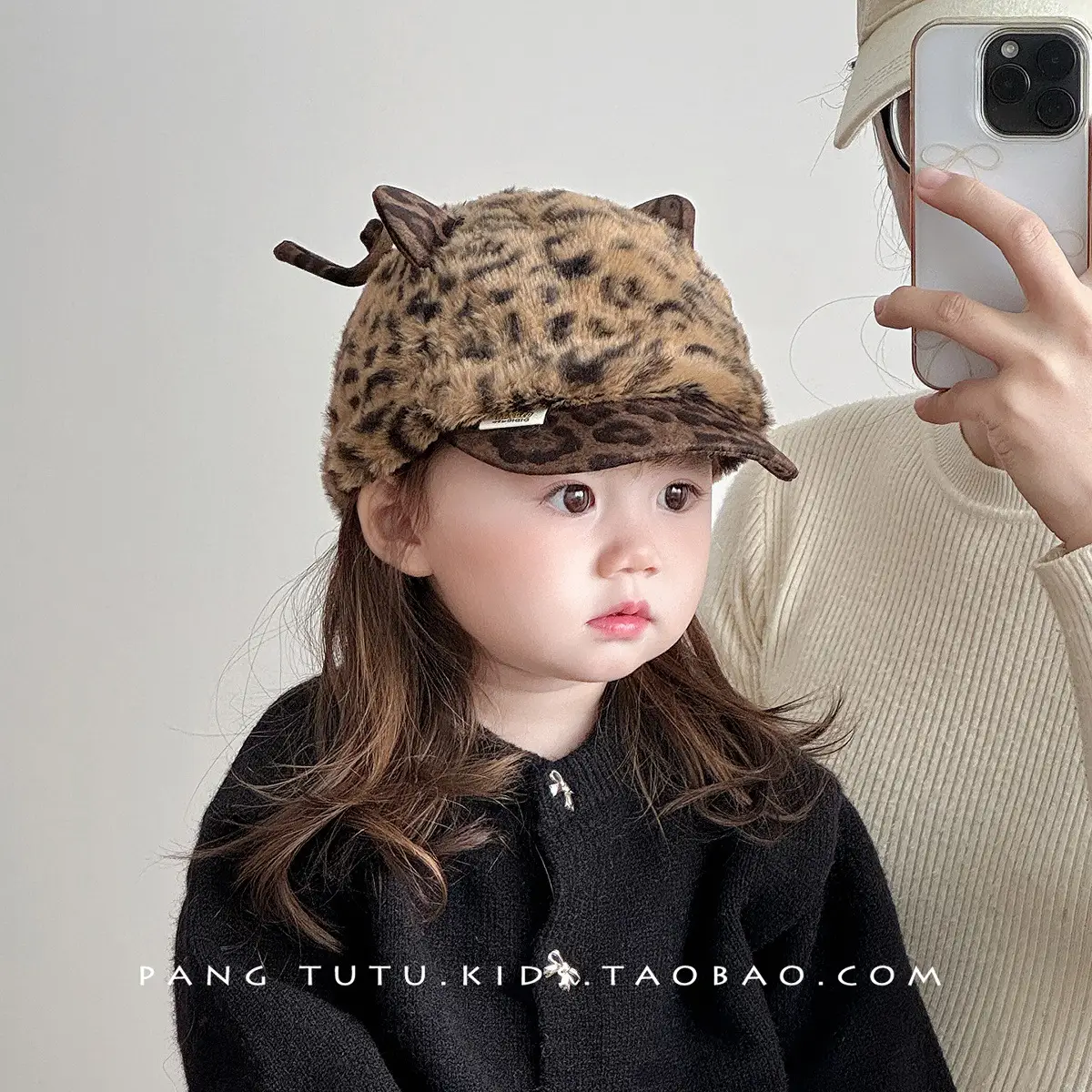 Children's Leopard Print Plush Cap Winter Warm Windproof — feature 4