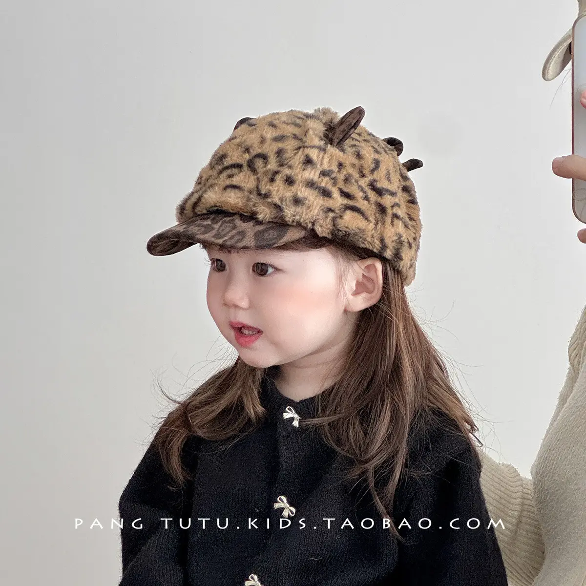 Children's Leopard Print Plush Cap Winter Warm Windproof — feature 5