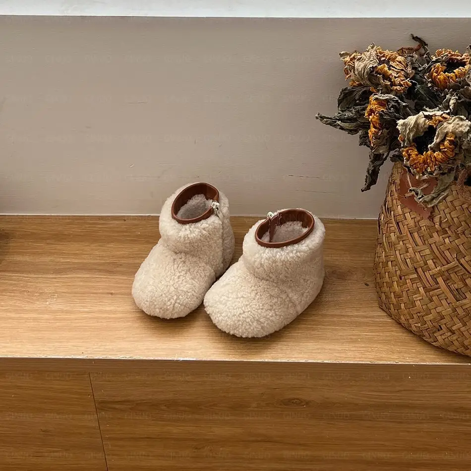 New Furry Soft Snow Boots for Girls Thickened Toddler Shoes