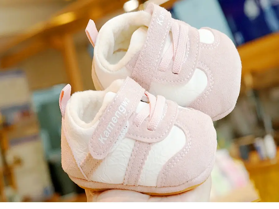 Baby Shoes White Black Fleece Lined Winter 0-1Y — feature 5